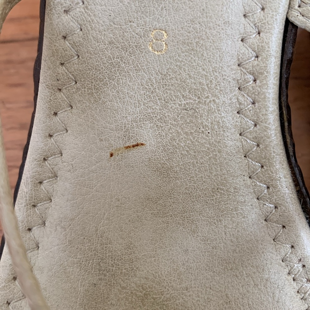 Damiani’s wedges in tan with brown heals. Size 8. Made in Italy - Picture 9 of 9